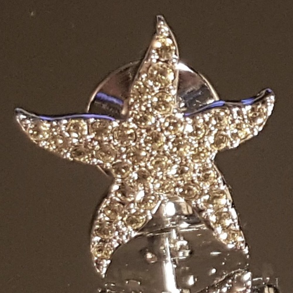 🇦🇹 SWAROVSKI Starfish Tack Pin Brooch - Picture 3 of 9